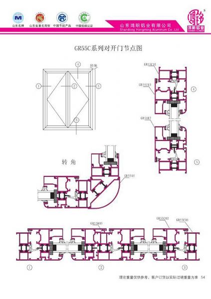 GR55C系列对开门节点图